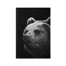 Обложка для паспорта матовая кожа с принтом Медведь в Курске, натуральная матовая кожа | размер 19,3 х 13,7 см; прозрачные пластиковые крепления | бурый | дикий | животное | медведь | россия | символ | тайги | фото | хищник | хозяин | черно белое