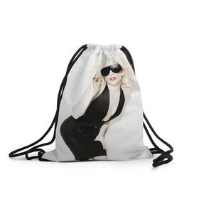 Рюкзак-мешок 3D с принтом Lady Gaga в Курске, 100% полиэстер | плотность ткани — 200 г/м2, размер — 35 х 45 см; лямки — толстые шнурки, застежка на шнуровке, без карманов и подкладки | lady gaga | блондинка | звезда | знаменитость | леди гаага | певица | поп | эпатаж | эпатажная