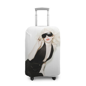 Чехол для чемодана 3D с принтом Lady Gaga в Курске, 86% полиэфир, 14% спандекс | двустороннее нанесение принта, прорези для ручек и колес | lady gaga | блондинка | звезда | знаменитость | леди гаага | певица | поп | эпатаж | эпатажная