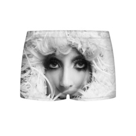 Мужские трусы 3D с принтом Lady Gaga в Курске, 50% хлопок, 50% полиэстер | классическая посадка, на поясе мягкая тканевая резинка | lady gaga | белые | блондинка | звезда | знаменитость | леди гаага | певица | перья | поп | эпатаж | эпатажная