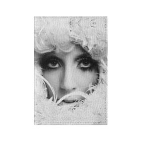 Обложка для паспорта матовая кожа с принтом Lady Gaga в Курске, натуральная матовая кожа | размер 19,3 х 13,7 см; прозрачные пластиковые крепления | Тематика изображения на принте: lady gaga | белые | блондинка | звезда | знаменитость | леди гаага | певица | перья | поп | эпатаж | эпатажная