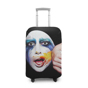 Чехол для чемодана 3D с принтом Lady Gaga в Курске, 86% полиэфир, 14% спандекс | двустороннее нанесение принта, прорези для ручек и колес | lady gaga | взгляд | звезда | знаменитость | леди гаага | певица | поп | портрет | эпатаж | эпатажная