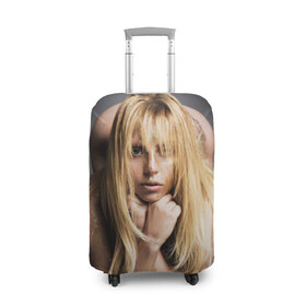Чехол для чемодана 3D с принтом Lady Gaga в Курске, 86% полиэфир, 14% спандекс | двустороннее нанесение принта, прорези для ручек и колес | Тематика изображения на принте: 