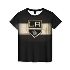Женская футболка 3D с принтом Лос-Анджелес Кингз в Курске, 100% полиэфир ( синтетическое хлопкоподобное полотно) | прямой крой, круглый вырез горловины, длина до линии бедер | nhl | лос анджелес кингз | нхл | хоккеист | хоккей
