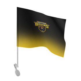 Флаг для автомобиля с принтом Бостон Брюинз в Курске, 100% полиэстер | Размер: 30*21 см | Тематика изображения на принте: nhl | бостон брюинз | нхл | хоккеист | хоккей