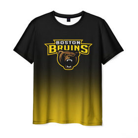 Мужская футболка 3D с принтом Бостон Брюинз в Курске, 100% полиэфир | прямой крой, круглый вырез горловины, длина до линии бедер | nhl | бостон брюинз | нхл | хоккеист | хоккей