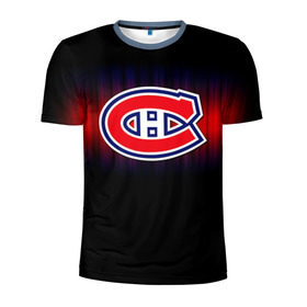 Мужская футболка 3D спортивная с принтом Монреаль Канадиенс в Курске, 100% полиэстер с улучшенными характеристиками | приталенный силуэт, круглая горловина, широкие плечи, сужается к линии бедра | nhl | монреаль канадиенс | нхл | хоккеист | хоккей
