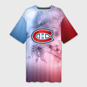 Платье-футболка 3D с принтом Монреаль Канадиенс 1 в Курске,  |  | nhl | монреаль канадиенс | нхл | хоккеист | хоккей