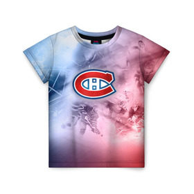 Детская футболка 3D с принтом Монреаль Канадиенс 1 в Курске, 100% гипоаллергенный полиэфир | прямой крой, круглый вырез горловины, длина до линии бедер, чуть спущенное плечо, ткань немного тянется | nhl | монреаль канадиенс | нхл | хоккеист | хоккей