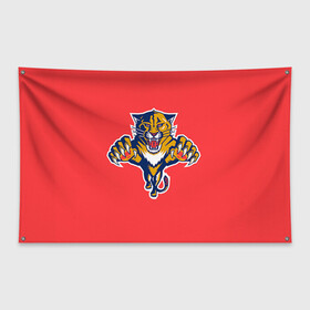 Флаг-баннер с принтом Флорида Пантерз в Курске, 100% полиэстер | размер 67 х 109 см, плотность ткани — 95 г/м2; по краям флага есть четыре люверса для крепления | nhl | нхл | флорида пантерз | хоккеист | хоккей