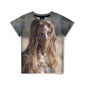 Детская футболка 3D с принтом Zombie в Курске, 100% гипоаллергенный полиэфир | прямой крой, круглый вырез горловины, длина до линии бедер, чуть спущенное плечо, ткань немного тянется | зомби