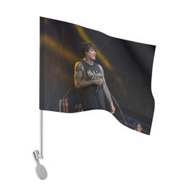 Флаг для автомобиля с принтом Oli Sykes в Курске, 100% полиэстер | Размер: 30*21 см | bring me the horizon | oliver sykes | sempiternal | that’s the spirit | throne | оливер сайкс