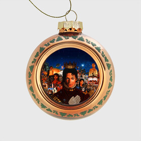 Стеклянный ёлочный шар с принтом Michael Jackson в Курске, Стекло | Диаметр: 80 мм | майкл джексон