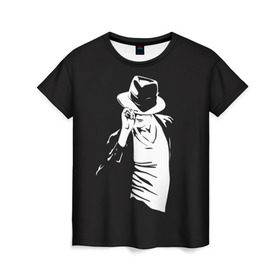 Женская футболка 3D с принтом Michael Jackson в Курске, 100% полиэфир ( синтетическое хлопкоподобное полотно) | прямой крой, круглый вырез горловины, длина до линии бедер | Тематика изображения на принте: майкл джексон