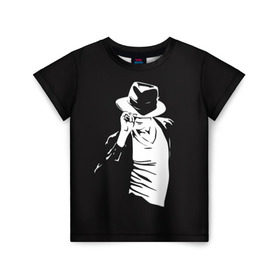 Детская футболка 3D с принтом Michael Jackson в Курске, 100% гипоаллергенный полиэфир | прямой крой, круглый вырез горловины, длина до линии бедер, чуть спущенное плечо, ткань немного тянется | майкл джексон