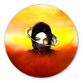 Коврик круглый с принтом Michael Jackson в Курске, резина и полиэстер | круглая форма, изображение наносится на всю лицевую часть | майкл джексон