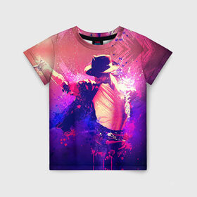 Детская футболка 3D с принтом Michael Jackson в Курске, 100% гипоаллергенный полиэфир | прямой крой, круглый вырез горловины, длина до линии бедер, чуть спущенное плечо, ткань немного тянется | джексон | майкл