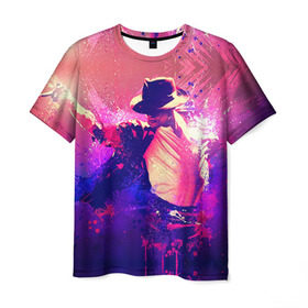 Мужская футболка 3D с принтом Michael Jackson в Курске, 100% полиэфир | прямой крой, круглый вырез горловины, длина до линии бедер | Тематика изображения на принте: джексон | майкл
