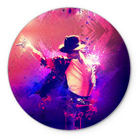 Коврик круглый с принтом Michael Jackson в Курске, резина и полиэстер | круглая форма, изображение наносится на всю лицевую часть | джексон | майкл