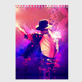 Скетчбук с принтом Michael Jackson в Курске, 100% бумага
 | 48 листов, плотность листов — 100 г/м2, плотность картонной обложки — 250 г/м2. Листы скреплены сверху удобной пружинной спиралью | Тематика изображения на принте: джексон | майкл