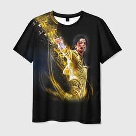 Мужская футболка 3D с принтом Michael Jackson в Курске, 100% полиэфир | прямой крой, круглый вырез горловины, длина до линии бедер | майкл джексон