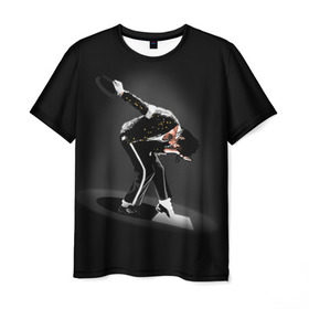 Мужская футболка 3D с принтом Michael Jackson в Курске, 100% полиэфир | прямой крой, круглый вырез горловины, длина до линии бедер | Тематика изображения на принте: майкл джексон