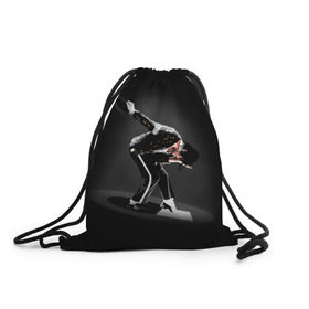 Рюкзак-мешок 3D с принтом Michael Jackson в Курске, 100% полиэстер | плотность ткани — 200 г/м2, размер — 35 х 45 см; лямки — толстые шнурки, застежка на шнуровке, без карманов и подкладки | майкл джексон