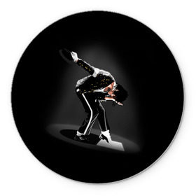 Коврик круглый с принтом Michael Jackson в Курске, резина и полиэстер | круглая форма, изображение наносится на всю лицевую часть | Тематика изображения на принте: майкл джексон