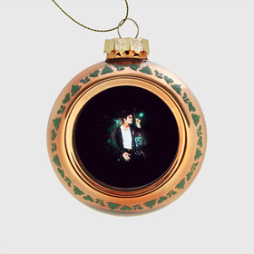 Стеклянный ёлочный шар с принтом Michael Jackson в Курске, Стекло | Диаметр: 80 мм | майкл джексон