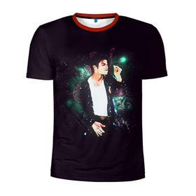 Мужская футболка 3D спортивная с принтом Michael Jackson в Курске, 100% полиэстер с улучшенными характеристиками | приталенный силуэт, круглая горловина, широкие плечи, сужается к линии бедра | майкл джексон