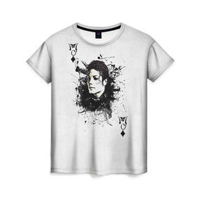 Женская футболка 3D с принтом Michael Jackson в Курске, 100% полиэфир ( синтетическое хлопкоподобное полотно) | прямой крой, круглый вырез горловины, длина до линии бедер | майкл джексон