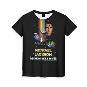 Женская футболка 3D с принтом Michael Jackson в Курске, 100% полиэфир ( синтетическое хлопкоподобное полотно) | прямой крой, круглый вырез горловины, длина до линии бедер | Тематика изображения на принте: майкл джексон