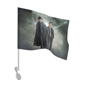 Флаг для автомобиля с принтом Шерлок Холмс в Курске, 100% полиэстер | Размер: 30*21 см | doctor | holmes | holms | sherlock | sherlok | vatson | ватсон | доктор | холмс | шерлок | шерлок холмс