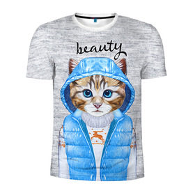 Мужская футболка 3D спортивная с принтом Модная киска в Курске, 100% полиэстер с улучшенными характеристиками | приталенный силуэт, круглая горловина, широкие плечи, сужается к линии бедра | baby | beauty | cat | ketty | sweet | девушке | киска | кошка | мода | модная | сладкая | чика