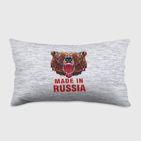 Подушка 3D антистресс с принтом made in Russia в Курске, наволочка — 100% полиэстер, наполнитель — вспененный полистирол | состоит из подушки и наволочки на молнии | Тематика изображения на принте: bear | made | made in russia | russia | злой | медведь | пасть | русский | я | я русский