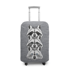 Чехол для чемодана 3D с принтом Еноты в Курске, 86% полиэфир, 14% спандекс | двустороннее нанесение принта, прорези для ручек и колес | енот
