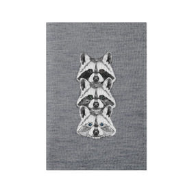 Обложка для паспорта матовая кожа с принтом Еноты в Курске, натуральная матовая кожа | размер 19,3 х 13,7 см; прозрачные пластиковые крепления | Тематика изображения на принте: енот