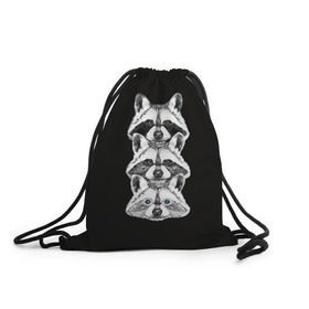 Рюкзак-мешок 3D с принтом Еноты в Курске, 100% полиэстер | плотность ткани — 200 г/м2, размер — 35 х 45 см; лямки — толстые шнурки, застежка на шнуровке, без карманов и подкладки | енот