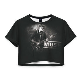 Женская футболка 3D укороченная с принтом Muse в Курске, 100% полиэстер | круглая горловина, длина футболки до линии талии, рукава с отворотами | heavy | metal | muse | rock | trash | альтернатива | метал | рок | хеви