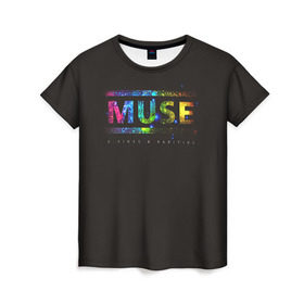Женская футболка 3D с принтом Muse в Курске, 100% полиэфир ( синтетическое хлопкоподобное полотно) | прямой крой, круглый вырез горловины, длина до линии бедер | Тематика изображения на принте: heavy | metal | muse | rock | trash | альтернатива | метал | рок | хеви