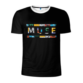 Мужская футболка 3D спортивная с принтом Muse в Курске, 100% полиэстер с улучшенными характеристиками | приталенный силуэт, круглая горловина, широкие плечи, сужается к линии бедра | 