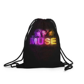 Рюкзак-мешок 3D с принтом Muse в Курске, 100% полиэстер | плотность ткани — 200 г/м2, размер — 35 х 45 см; лямки — толстые шнурки, застежка на шнуровке, без карманов и подкладки | 