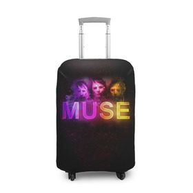 Чехол для чемодана 3D с принтом Muse в Курске, 86% полиэфир, 14% спандекс | двустороннее нанесение принта, прорези для ручек и колес | 