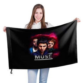 Флаг 3D с принтом Muse в Курске, 100% полиэстер | плотность ткани — 95 г/м2, размер — 67 х 109 см. Принт наносится с одной стороны | heavy | metal | muse | rock | trash | альтернатива | метал | рок | хеви