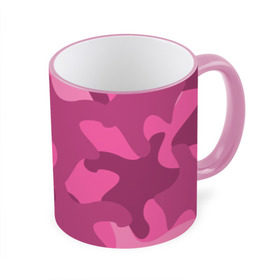 Кружка 3D с принтом Розовый камуфляж в Курске, керамика | ёмкость 330 мл | Тематика изображения на принте: army | military | армия