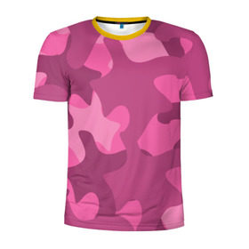 Мужская футболка 3D спортивная с принтом Розовый камуфляж в Курске, 100% полиэстер с улучшенными характеристиками | приталенный силуэт, круглая горловина, широкие плечи, сужается к линии бедра | army | military | армия
