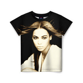 Детская футболка 3D с принтом Beyonce в Курске, 100% гипоаллергенный полиэфир | прямой крой, круглый вырез горловины, длина до линии бедер, чуть спущенное плечо, ткань немного тянется | Тематика изображения на принте: beyonce | бейонсе | музыка