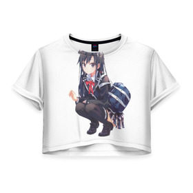 Женская футболка 3D укороченная с принтом Yukinoshita Yukino в Курске, 100% полиэстер | круглая горловина, длина футболки до линии талии, рукава с отворотами | oregairu | юкино | юкиношита юкиноюкиношита