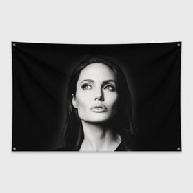 Флаг-баннер с принтом Анжелина Джоли в Курске, 100% полиэстер | размер 67 х 109 см, плотность ткани — 95 г/м2; по краям флага есть четыре люверса для крепления | angelina jolie | американская актриса | анжелина джоли | режиссёр | фотомодель | ценарист