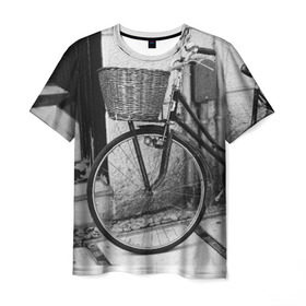 Мужская футболка 3D с принтом Велосипед в Курске, 100% полиэфир | прямой крой, круглый вырез горловины, длина до линии бедер | Тематика изображения на принте: bike | байк | велосипед | италия | стиль